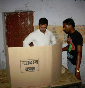 Amethi: AAP alleges booth rigging, posts picture of Rahul near EVM 